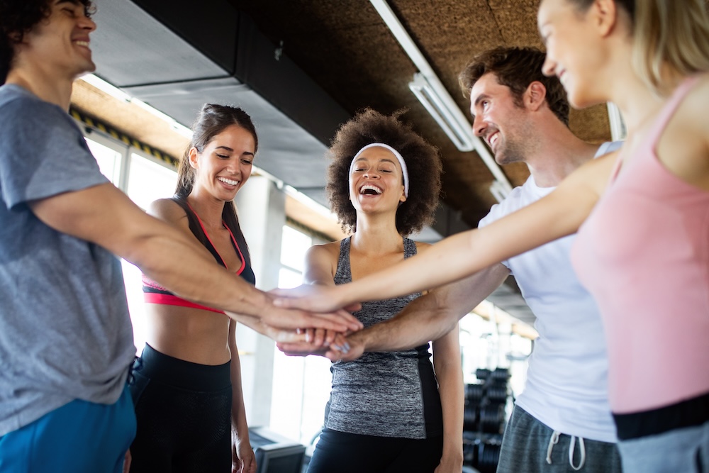 A group of people training together and motivating each other